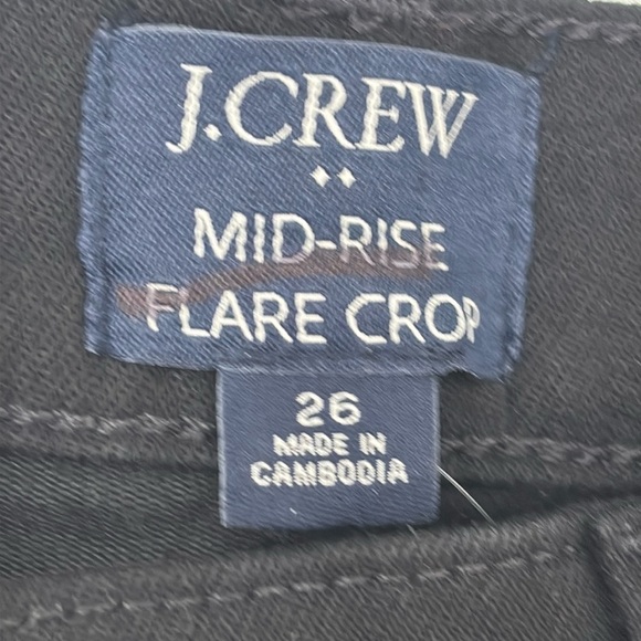 J Crew Factory Mid Rise Flare crop black jean all-day stretch size 26 NWT BT057 - Picture 7 of 12